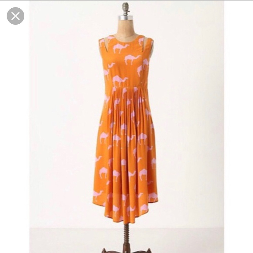 Charlotte Taylor / Anthropologie Silk Camel Dress